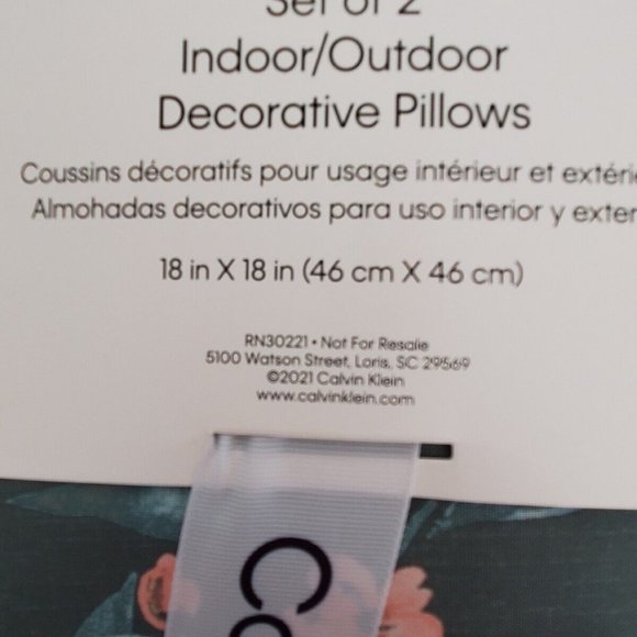 CALVIN KLEIN Green Throw Pillow 2 pc SET 18" - Picture 8 of 8